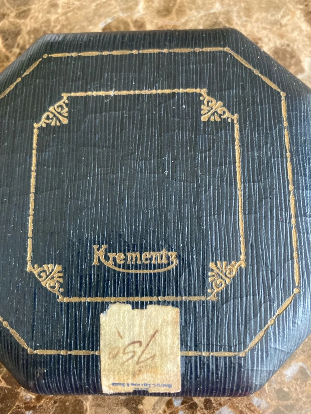 Rare Early Krementz Cufflinks & Stud Set w/ Original Box & original Price Tag.